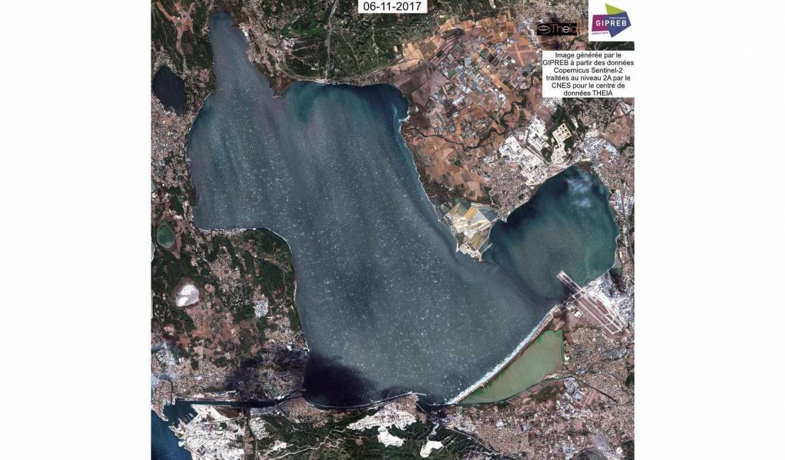 Image Sentinel 2 lors d'un fort Mistral